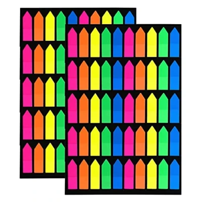 Image of VANRA 2000 Pcs Sticky Notes 5 Color Page Markers Index Tabs Arrow Flags Stickers for Bookmarks, 10 Sets