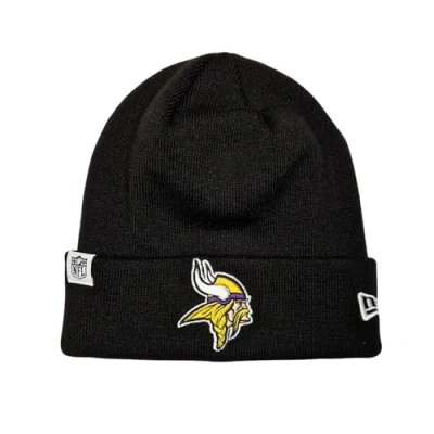 Image of New Era Minnesota Vikings NFL Loop Label Knit Black Beanie