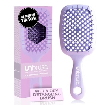Image of FHI HEAT UNbrush Wet &amp; Dry Vented Detangling Hair Brush, Lilac Light Purple