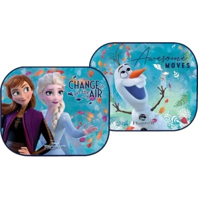 Image of Pair Of Blinds Side Sunshade Car Frozen II Elsa Anna &amp; Olaf Girls