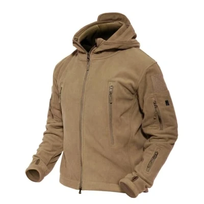 Image of MAGCOMSEN Men &#039;s Windproof Warm Military Tactical Fleece Jacket Brown M