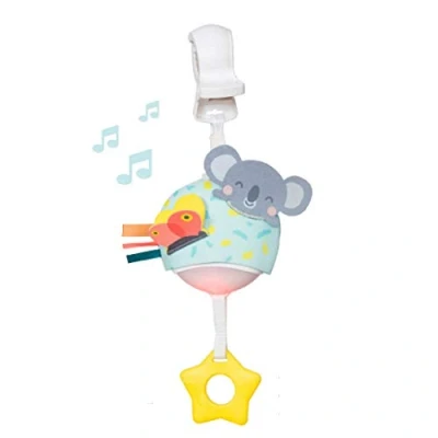Image of Taf Toys Musical Koala on The Go Music &amp; Lights Toy. Compact Travel Sensory Hanging Toy with Teether. Clip Pram Foldable Lightweight. Suitable for Newborn Baby Boys Girls 0 Months +