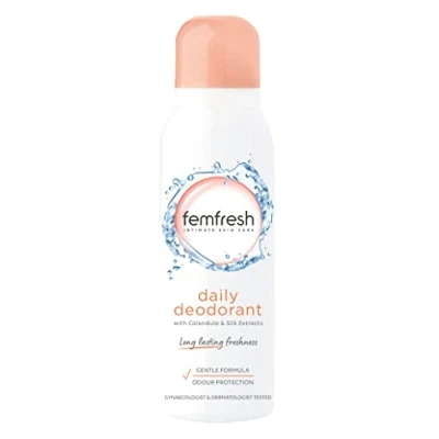 Image of Femfresh Daily Freshness Intimate Deodorant Gentle Vaginal Odour Protection Spray for Women Long Lasting Hypoallergenic Scent, Safe Ultimate Skin Care a Fresh Feeling 125 ml