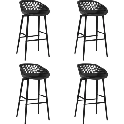Image of vidaXL Bar Chairs 4 pcs Black
