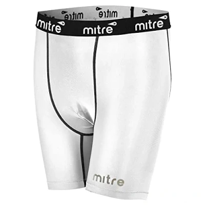 Image of Mitre Men&#039;s Neutron Compression Shorts, White, XX Large (Manufacturer Size: XXL)