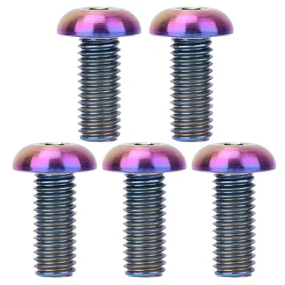 Image of 5PCS/ Pack M5x12 Bicycle Water Bottle Cage Bolts M5x10 Disc Brake Screws Titanium Alloy Set(M5¡Á12 Colorful)