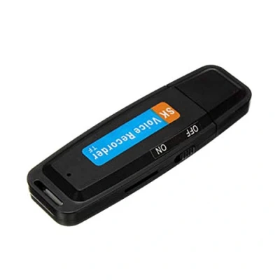 Image of Qoekacy Mini U Disk Digital Audio Recorder USB 3.0 Flash Drives Maximum Support 32GB Memory Card Black