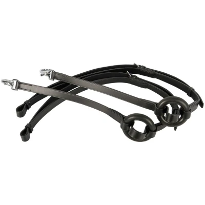 Image of Harry&#039;s Horse Side reins round rings Full Black