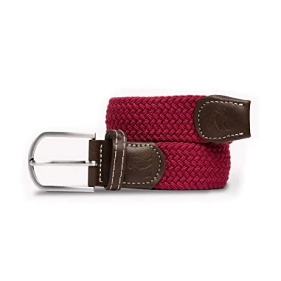 Image of Swole Panda Recycled Woven Adjustable Belt Medium Burgundy