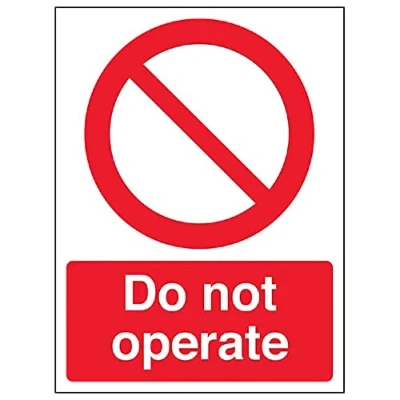 Image of V Safety Do not operate 150x200mm Magnetic Sign