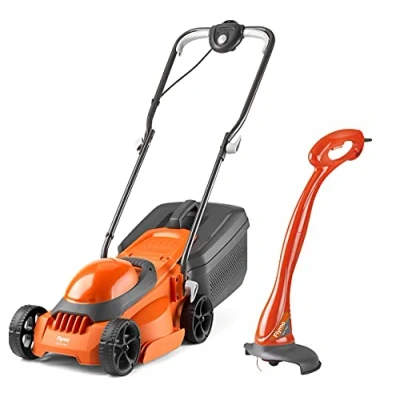 Image of Flymo EasiMow 300R Lawn Mower and MiniTrim Grass Trimmer 30 cm Cutting Width, Litre Box, Close Edge Cutting, Rear Roller, Comfortable to Manoeuvre, Lightweight