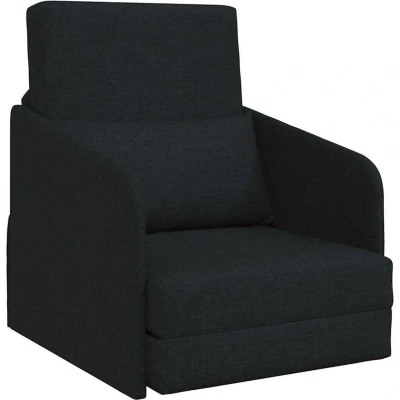 Image of vidaXL Floor Sofa Bed 2 in 1 Black 65x80x83 cm Fabric
