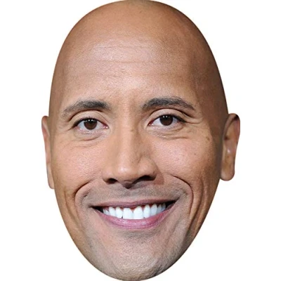 Image of FoxyPrinting Dwayne Johnson 2018 Tv Movie Star Celebrity Cardboard Party Face Mask Fancy Dress