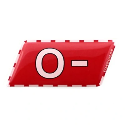 Image of Helmet O Blood Type Unscratchable 3D Decal sticker MioVespa collection for racing and street use