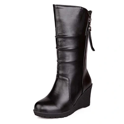 Image of CHICMARK Women Mid Calf Wedge Boots