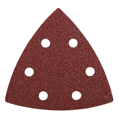 Image of kwb Sanding Triangles 93 Mm Made of High Grade Aluminium Oxide with 120 Grit, Tool Free Change, Synthetic Resin Bonding and Reinforced Paper Backing for Medium Fine Wood Metal