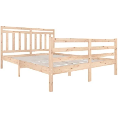 Image of vidaXL Bed Frame without Mattress King Size Solid Wood