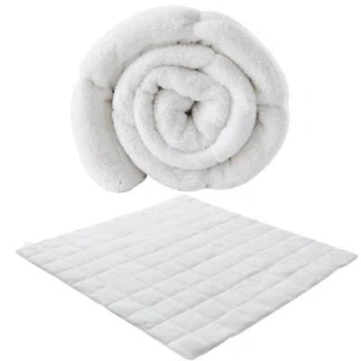 Image of Teddy Mattress Topper 4ft Small Double Bed Quilted (120x190cm + 3cm) with Elasticated Corners, Hypoallergenic Soft Fleece for Added Comfort &amp; Support, White