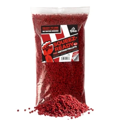 Image of Fjuka Red Squeez Ready Method Pellet 500g prepped 2mms Carp, F1s, tench, bream