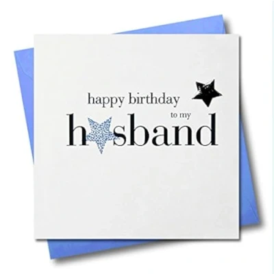 Image of Claire Giles Hearts and Stars Happy Birthday Husband Card