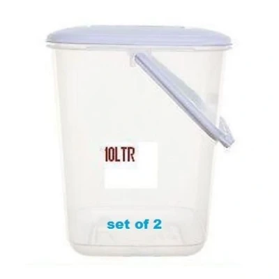 Image of 10L Plastic Canister Food Storer Storage CONTAINERS Set of 2