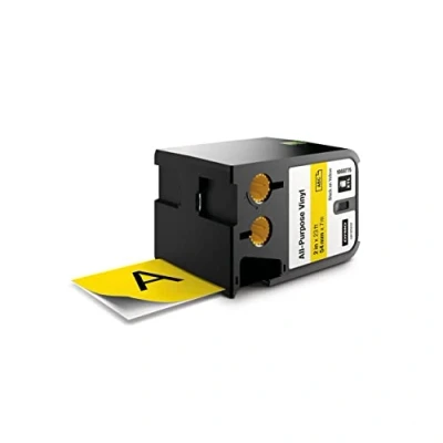Image of DYMO XTL All Purpose Vinyl Labels 54 mm x 7 m Black on Yellow