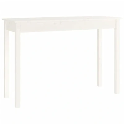 Image of vidaXL Console Table, Modern Style Furniture, Solid Pine Wood, White, Spacious Top Surface, Perfect for Living Room, Office, Hallway