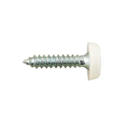 Image of CONNECT Number Plate Screws White Polytop 4.8mm x 24.0mm Pack of 100 31546