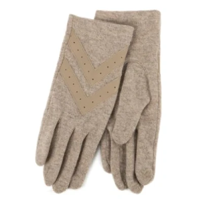 Image of Isotoner® Ladies Smartouch Wool Knit Glove With Chevron Detail
