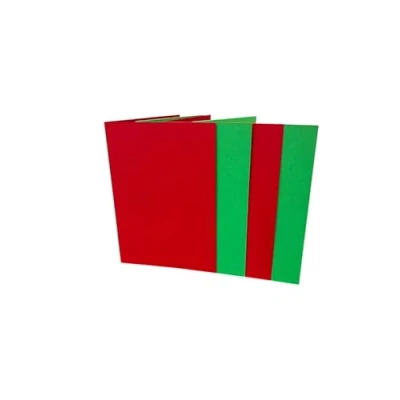 Image of DJP A6 Creased Blank Christmas Green &amp; Red Smooth Cards C6 White Envelopes Pack of 20