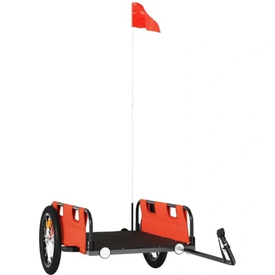 Image of vidaXL Bike Trailer Orange Oxford Fabric and Iron