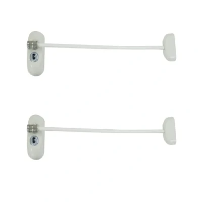 Image of UAP Window Restrictor with Key Safety Locks 20cm Cable, for Child Safety, Security Limiter All Types of Windows (2 Locks, White Cable)