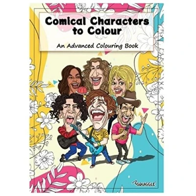 Image of Squiggle A4 Comical Characters to Colour, Advanced Colouring Book