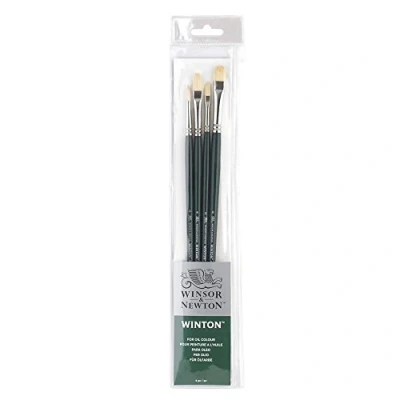 Image of Winsor &amp; Newton Winton Oil Long Handle Brush, Pack of 3