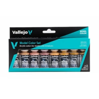 Image of Vallejo Model Color Face Skin Colours Acrylic Paint Set Assorted (Pack of 8), Brown, 17 ml 8)