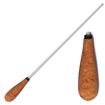 Image of MONTFORD BATON 12&quot; WHITE LACQUER CORK TAPER MFBC12T