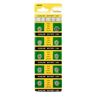 Image of 1.55V Alkaline Batteries AG3 / LR41 Strip of 10