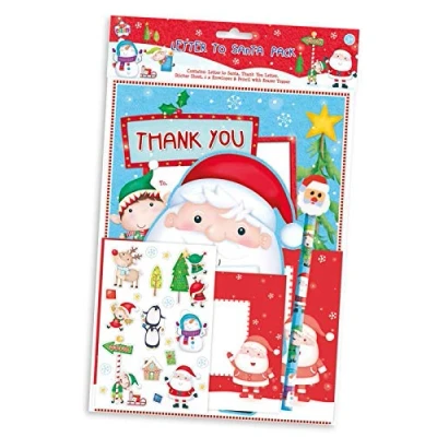 Image of Kids Create Letter To Santa Pack Activity Stickers Pencil Eraser