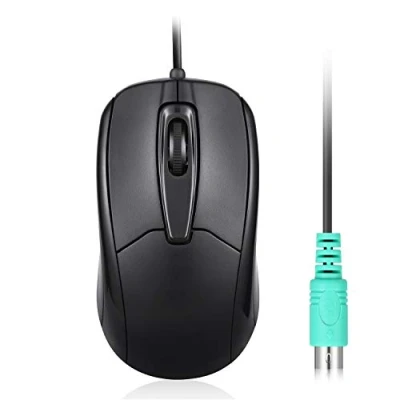 Image of Perixx PERIMICE 209 P Wired Optical Mouse, PS2 Connection, Black Includes Scroll Wheel, 1000 DPI Precision, Symmetrical Comfort Design for Both Hands, Ideal Home or Office Plug and Play