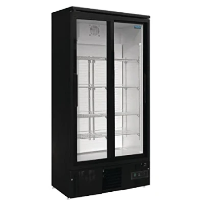 Image of Polar Refrigeration G Series 400W Upright Back Bar Cooler Display Fridge with Sliding Doors 490 Litre, Black, 2C to 8C, 1880(H)x920(W)x514(D)mm, 8 Shelves, Energy Rating C GJ448