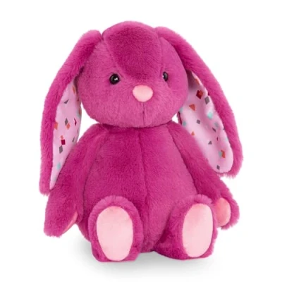 Image of B. toys Plush Bunny Super Soft Stuffed Animal Washable Rabbit Toy Happy Hues for Babies and Toddlers 0 Months +, Plumberry Pink