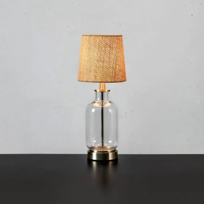 Image of Markslöjd Costero table lamp, transparent/natural, 43 cm