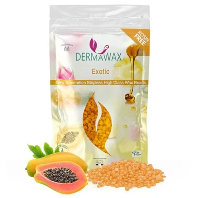 Image of Dermawax EXOTIC HYPOALLERGEN COLOPHONIUM FREE WAX Beads for Hair Removal Sensitive Skin Brazilian Waxing Face Legs Intimate Armpit Depilation without STRIPS Made in FRANCE 800g