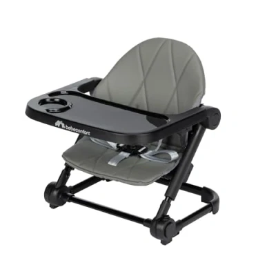 Image of Bebeconfort Moly, Booster Seat Dining Chair, 6 Months 3 Years, 9 15 kg, Lightweight Portable High Compact Fold, Adjustable Heights, Tray Positions, Toddler Seat, Tinted Grey