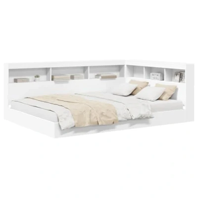Image of vidaXL Bookcase Bed White 160x200 cm Engineered Wood