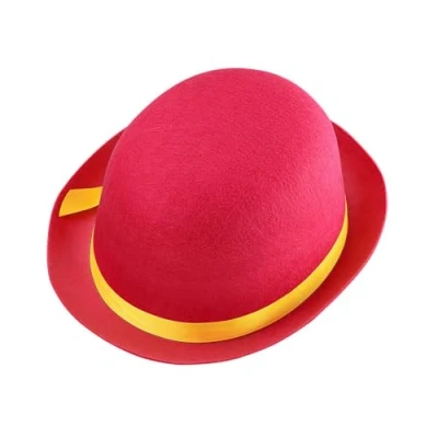 Image of WIDMANN 32633 Unisex Child Felt Bowler Hat, Clown, Circus, Carnival, Theme Parties, One Size, Pink Color
