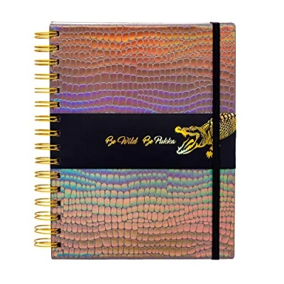 Image of Pukka Pad, Wild A5 Project Book 21 x 14.8cm Notebook with Dividers and Elastic Band Closure Crocodile
