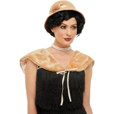Image of Smiffys 20s Instant Kit with Hat &amp; Faux Fur Stole, 1920&#039;s Razzle Fancy Dress, 1920s Dress Up Accessories