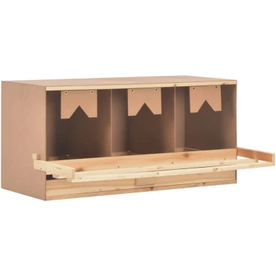 Image of vidaXL Chicken Laying Nest 3 Compartments 96x40x45 cm Solid Pine Wood