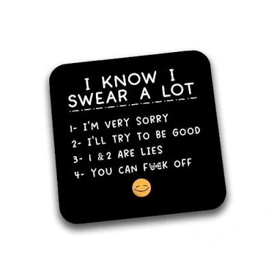 Image of Rib Ticklerz Funny Mug Coaster I Know Swear A Lot Rude Novelty Work Colleague Best Friend Joke Present Birthday Secret Santa Gifts Cup DC129